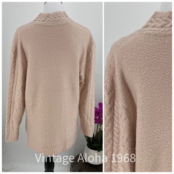 Cloth Brand Womens Pink Cable Knit V Neck Sweater Small - Picture 8 of 8
